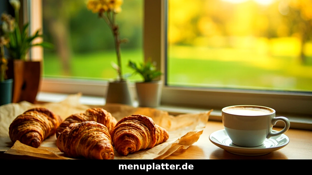 BackWerk Preise Düsseldorf mit frischen Croissants, belegten Brötchen und Kaffee in einer Bäckerei nahe dem Hauptbahnhof