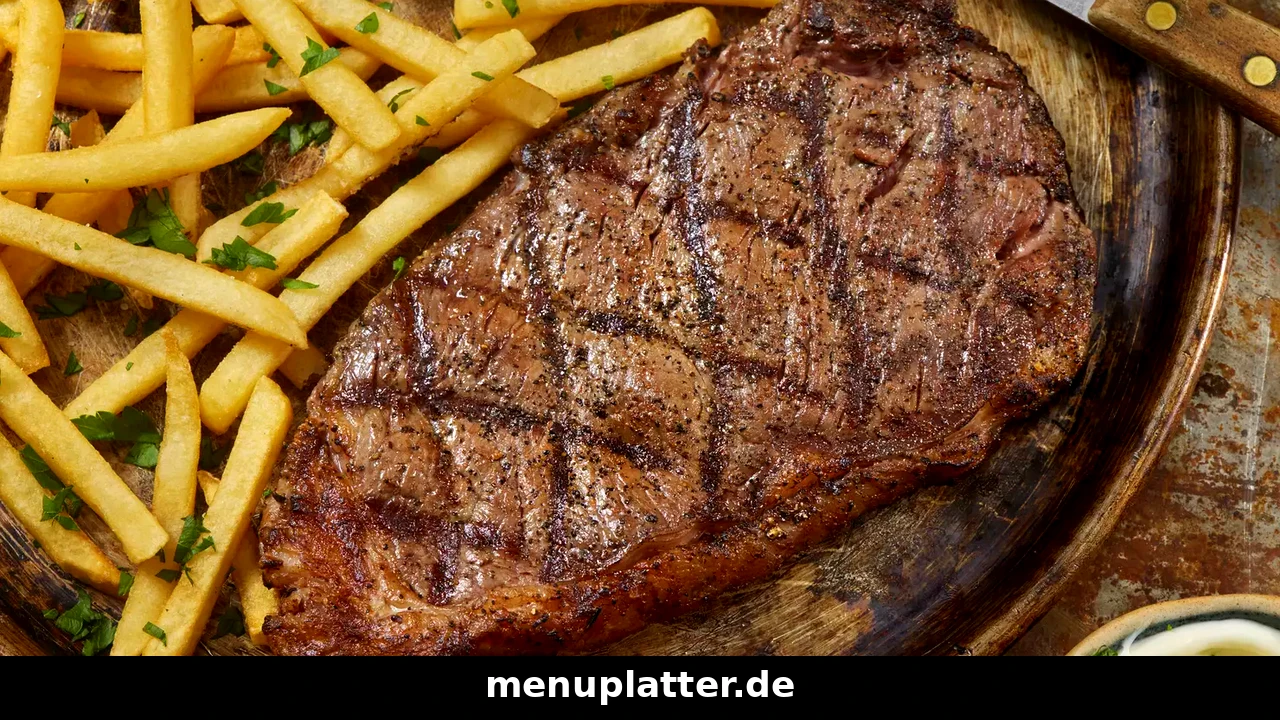 Block House Preise München mit einem gegrillten Steak mit Pommes frites auf einem Steakhouse-Teller