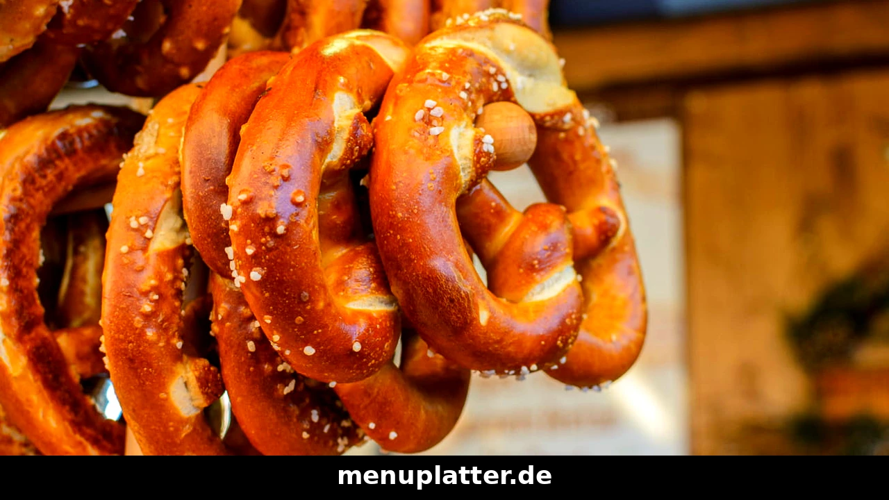 Brezel Preise für frisch gebackene Laugenbrezeln mit Salz, Butterbrezeln und belegten Brezeln in einer Bäckerei