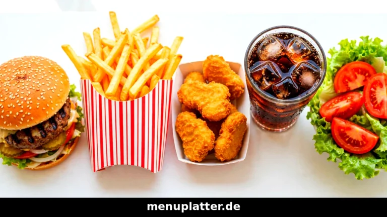 Burger King Kalorien Nährwerte Tabelle mit Whopper, King Pommes, Nuggets und Softdrink im Vergleich