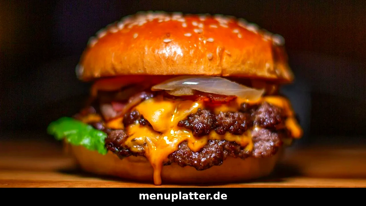 Burger Preise Düsseldorf mit einem Smash-Burger mit geschmolzenem Käse in Nahaufnahme