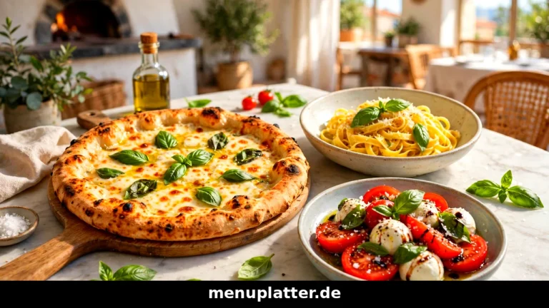 Ciao Bella Speisekarte Preise mit Steinofenpizza, frischer Pasta und Caprese in einem hellen italienischen Restaurant