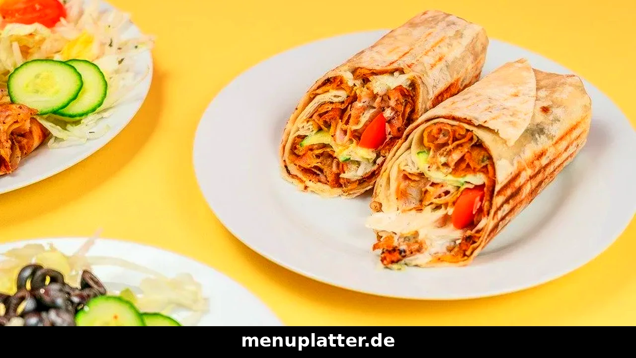 Döner Preise Dresden mit Döner im Fladenbrot, Dürüm und Dönerteller auf einem Imbisstisch in Dresden