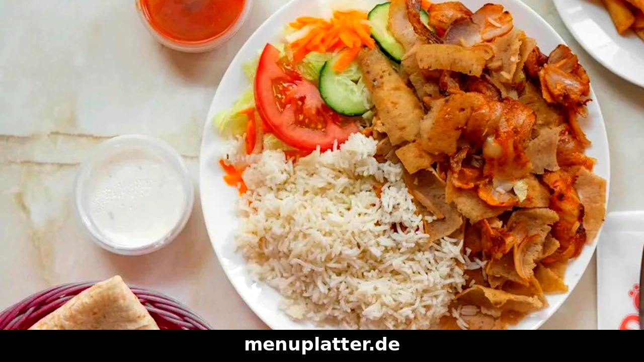 Dönerteller Preise mit Dönerfleisch, Pommes, Reis und frischem Salat auf einem großen Teller