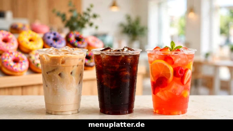 Dunkin' Getränke Preise Deutschland mit Iced Coffee, Cold Brew und Eistee in einer hellen deutschen Filiale