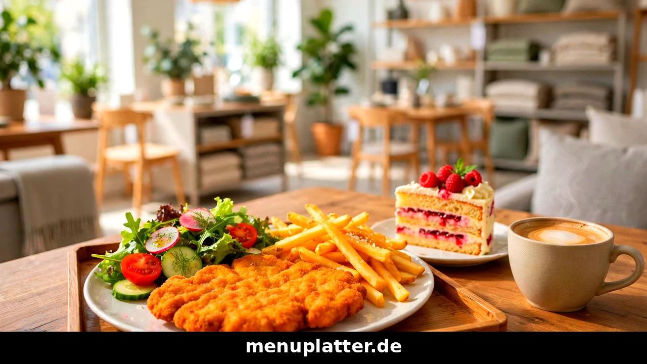 Höffner Restaurant Speisekarte Preise mit Schnitzel, Salatbar und Kaffee im Kochmütze Restaurant eines Möbel Höffner Hauses