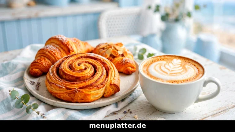 Junge Bäckerei Preise für Frühstück, Franzbrötchen und Kaffee in einem norddeutschen Bäckerei-Café