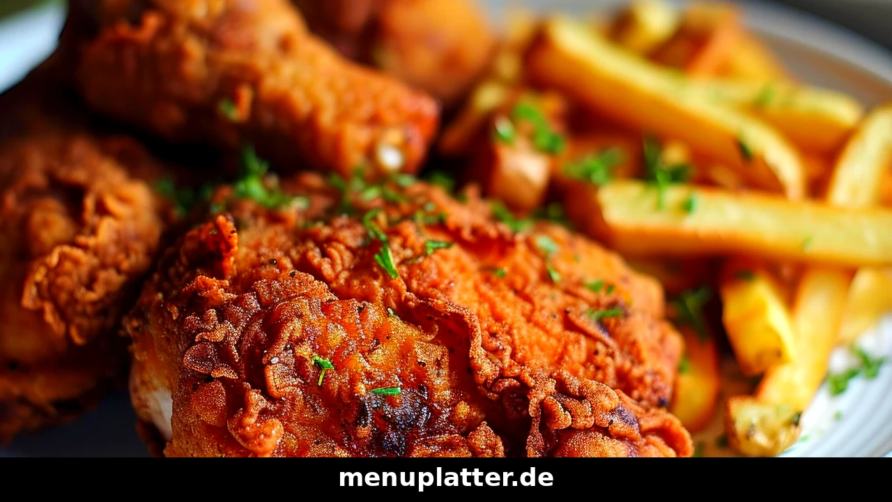 KFC Gutscheine in der App mit Original Recipe Chicken, Hot Wings und Pommes frites in einem Bucket