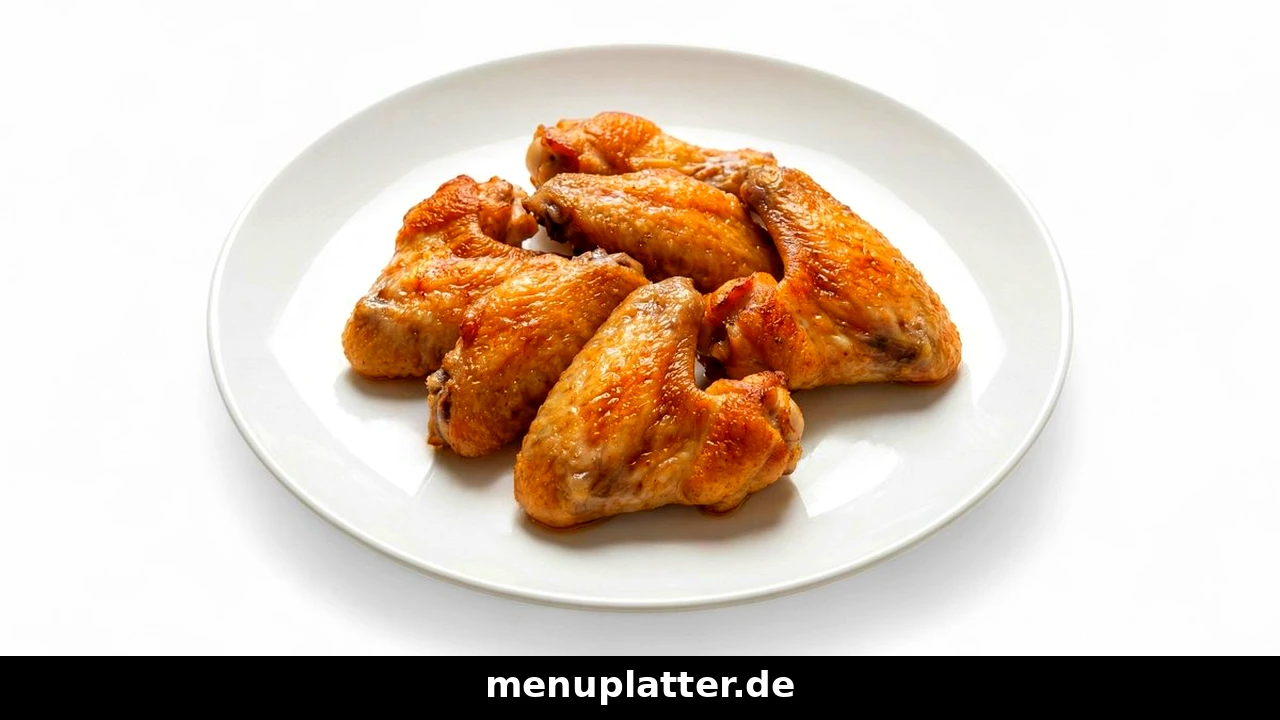 KFC Preise München mit goldbraun gebratenen Chicken Wings auf einem weißen Teller vor hellem Hintergrund