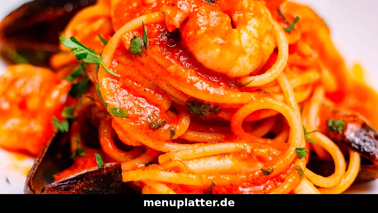 L'Osteria Preise Hamburg mit einer Pasta mit Meeresfrüchten auf einem Teller