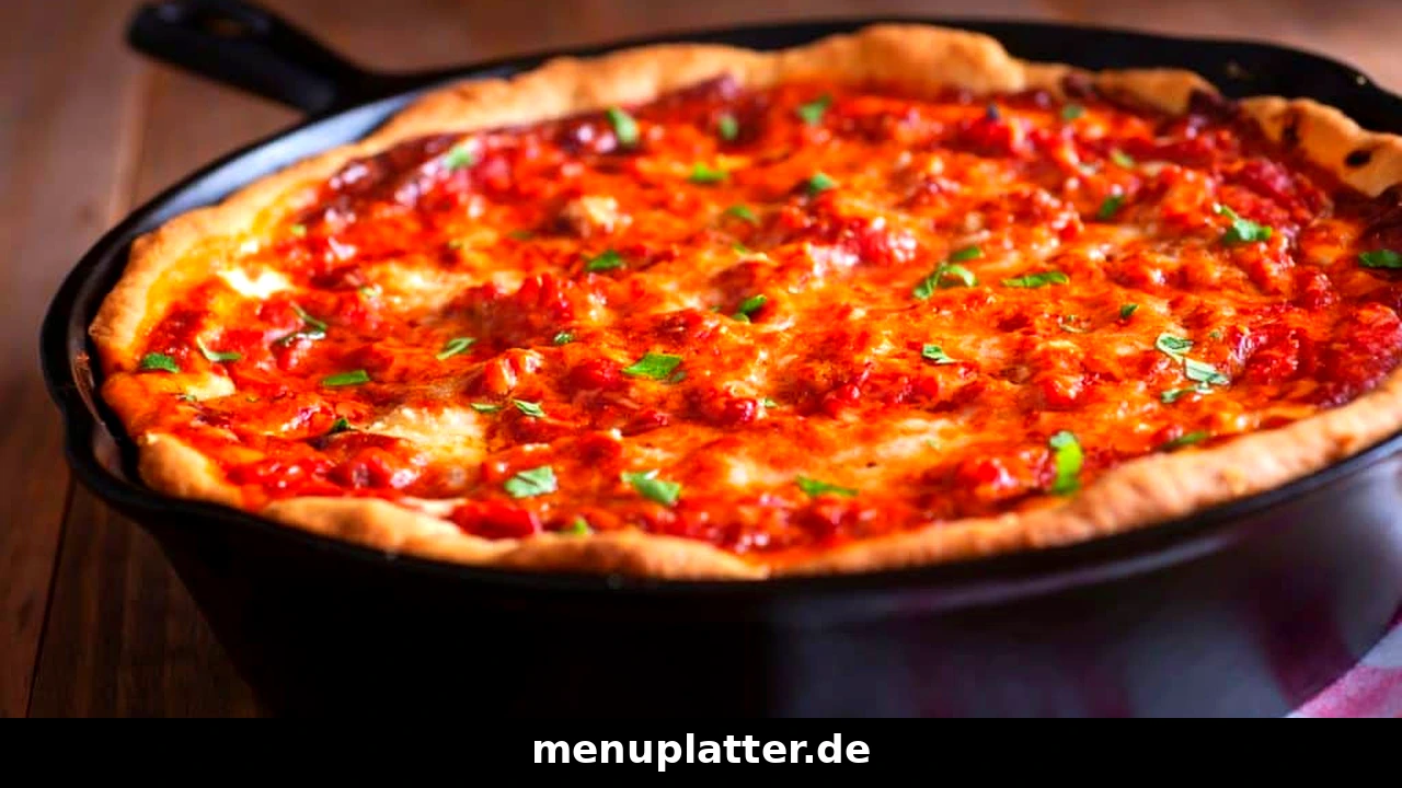Pizza Hut Germany menu prices with a whole deep-dish tomato pizza baked in a black cast-iron pan