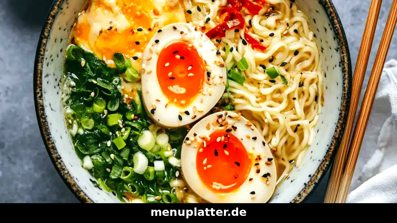 Ramen Preise Düsseldorf mit dampfender Ramen-Schale, weichem Ei, Chashu und Frühlingszwiebeln in einer Düsseldorfer Nudelbar