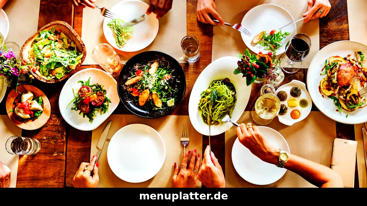Restaurant Preise Chemnitz mit mehreren Hauptgerichten auf einem Restauranttisch