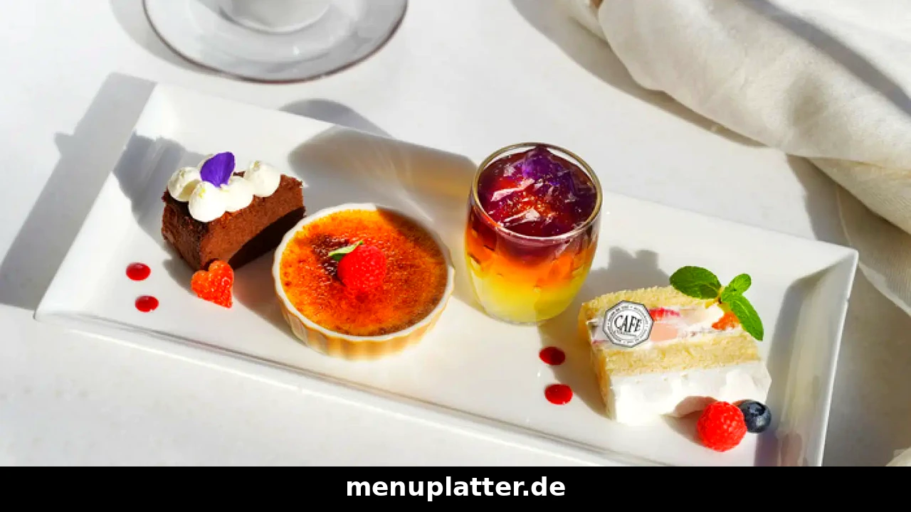 Restaurant Preise Karlsruhe mit einem Dessertteller mit Kuchen und einer Tasse Kaffee