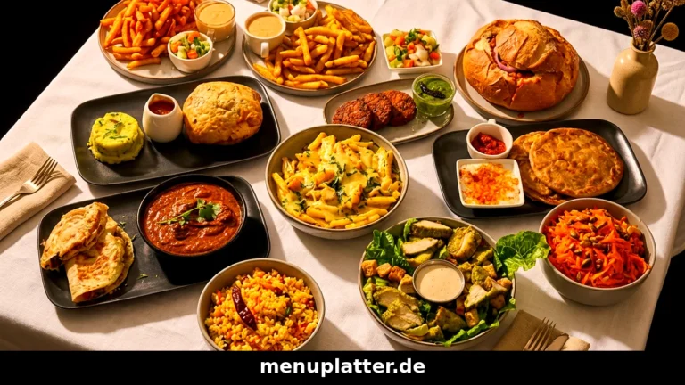 Restaurant Preise Magdeburg mit Pizza, Burger und Salat von geprüften Magdeburger Restaurants auf einem hellen Tisch