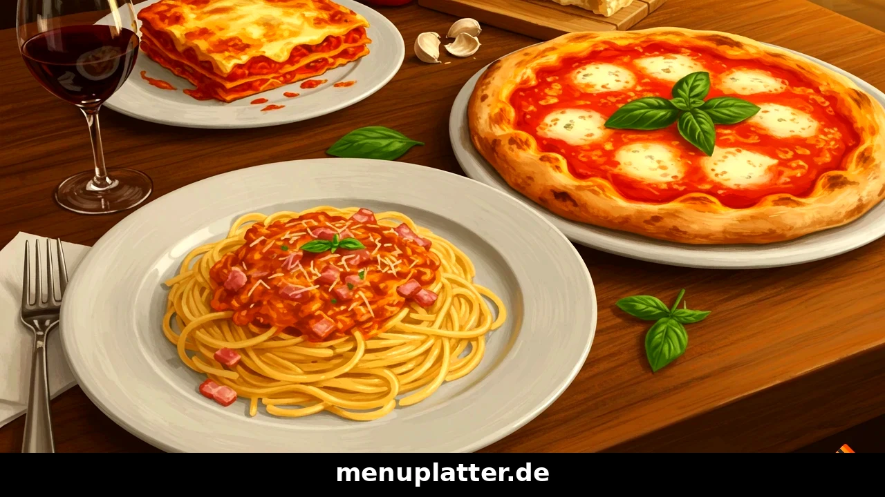 Restaurant Preise Mannheim mit einem italienischen Tisch mit Pizza und Pasta