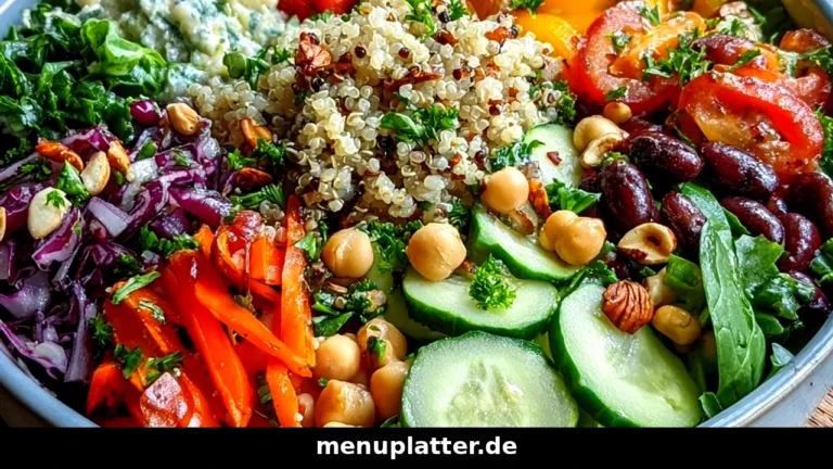 Salat Bowl Preise für einen frischen Caesar Salat und eine bunte Bowl mit Lachs, Avocado und Quinoa auf einem hellen Tisch