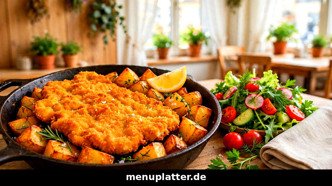 Schweinske Speisekarte Preise mit großem Pfannen-Schnitzel, Bratkartoffeln und Frühstück im Hamburger Restaurant