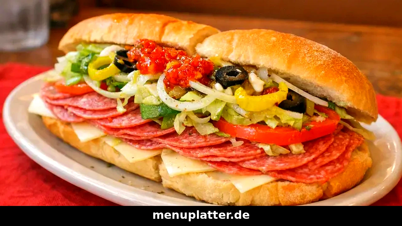 Subway Preise Berlin mit einem reich belegten Sub mit Salami, Oliven, Paprika und frischem Salat